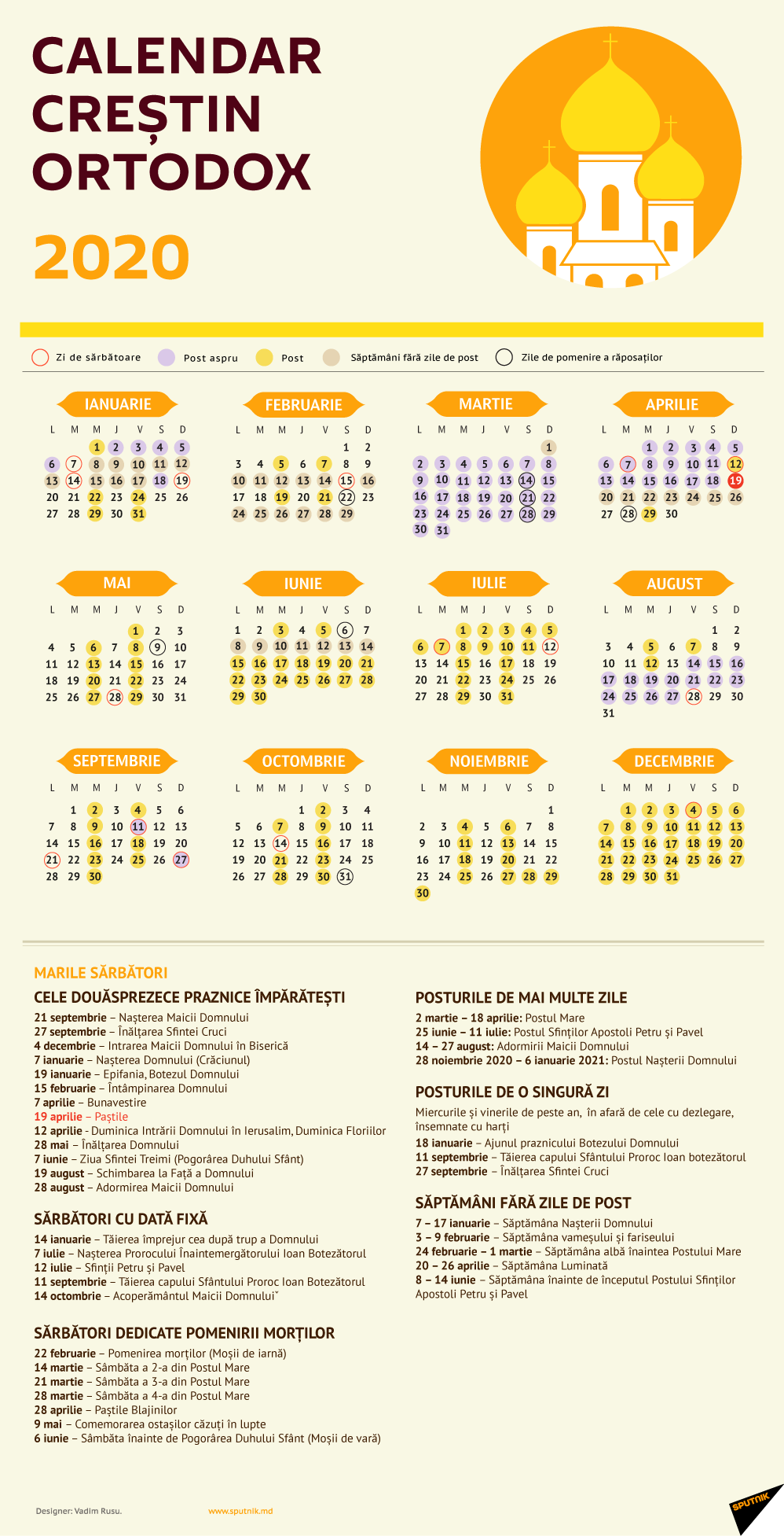 Calendar Crestin Ortodox 2021 Moldova | Printable March