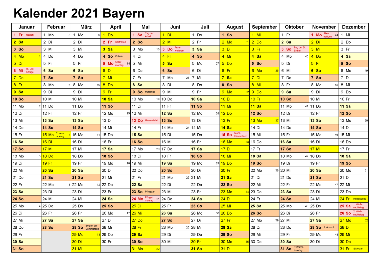 Wann Sind Die Sommerferien Bavaria 2021? | Druckbarer 2021 ...
