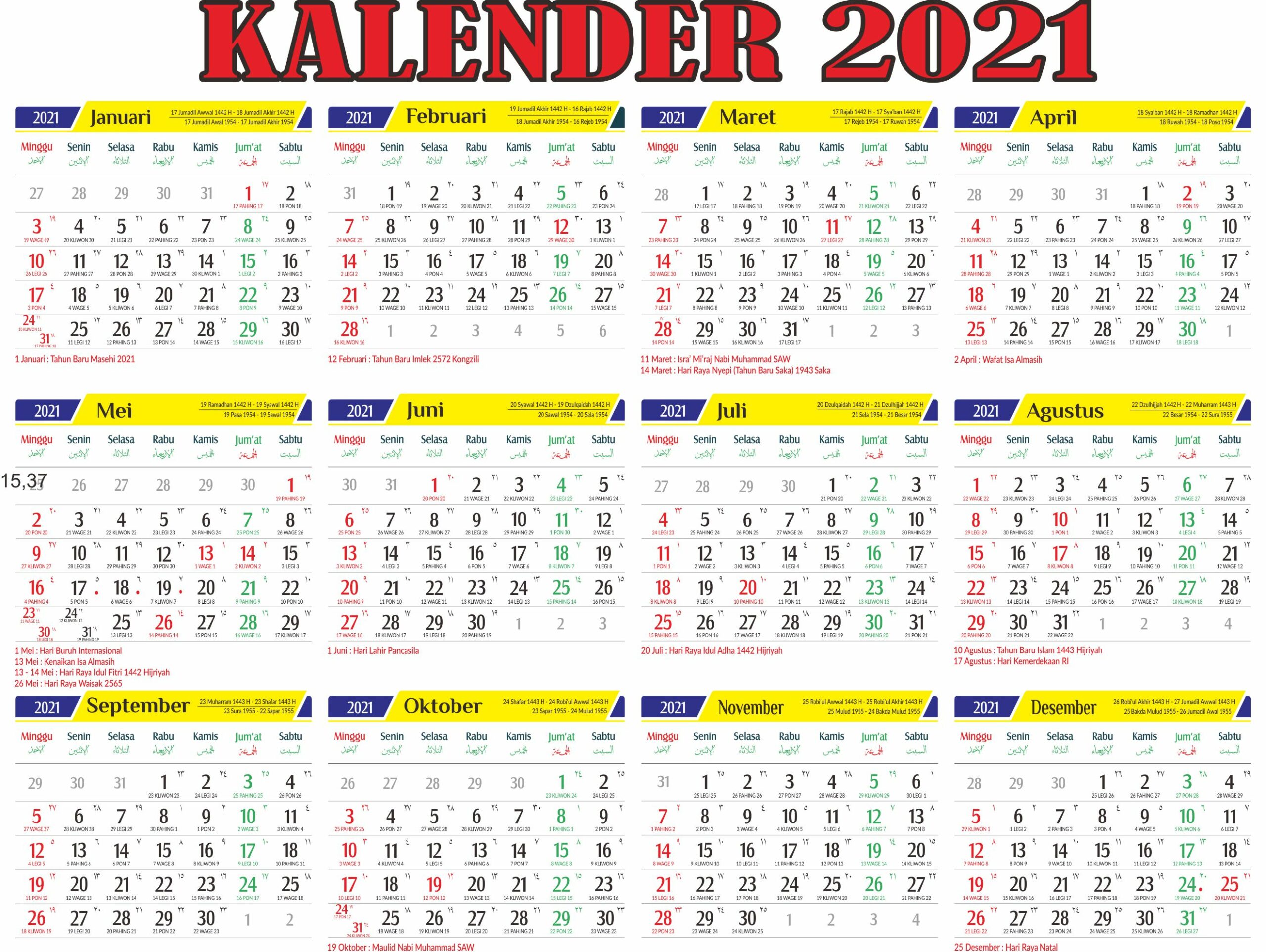 Download Kalender Masehi 2021
