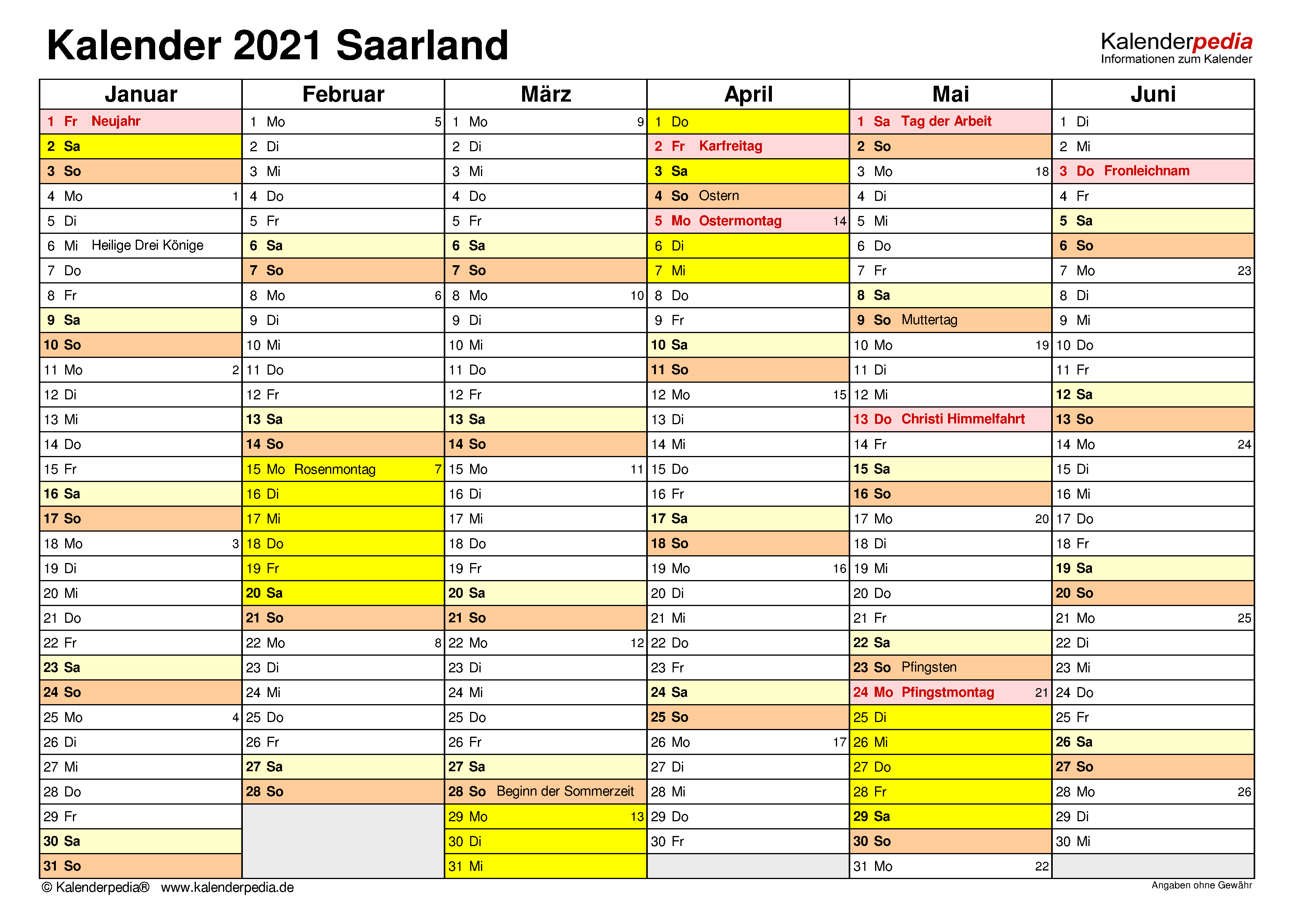 Kalender 2021 Thüringen Feiertage / Kalender 2021 ...