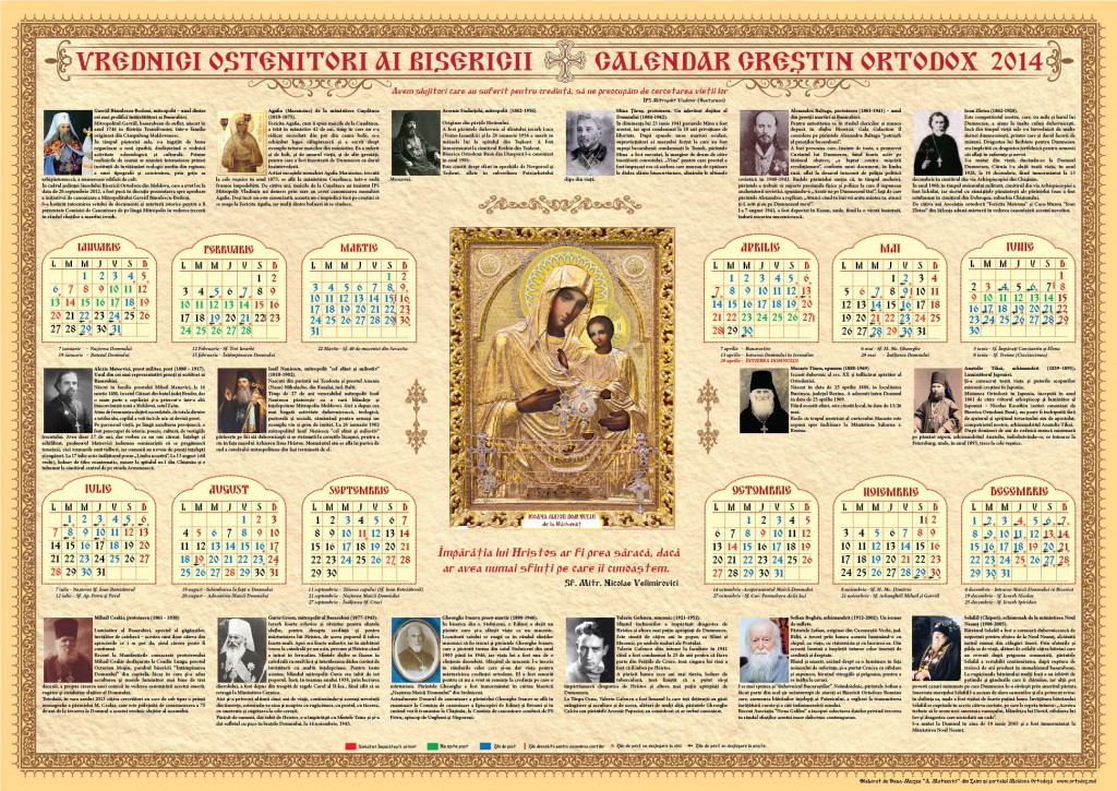 Calendar Crestin Ortodox Stil Vechi 2020 Pdf