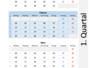 Kalenderwochen 1. Quartal 2021