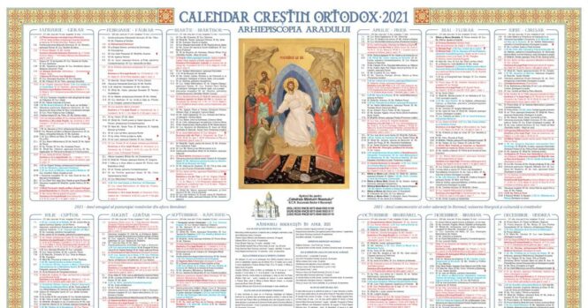 Calendar Crestin Ortodox 2021