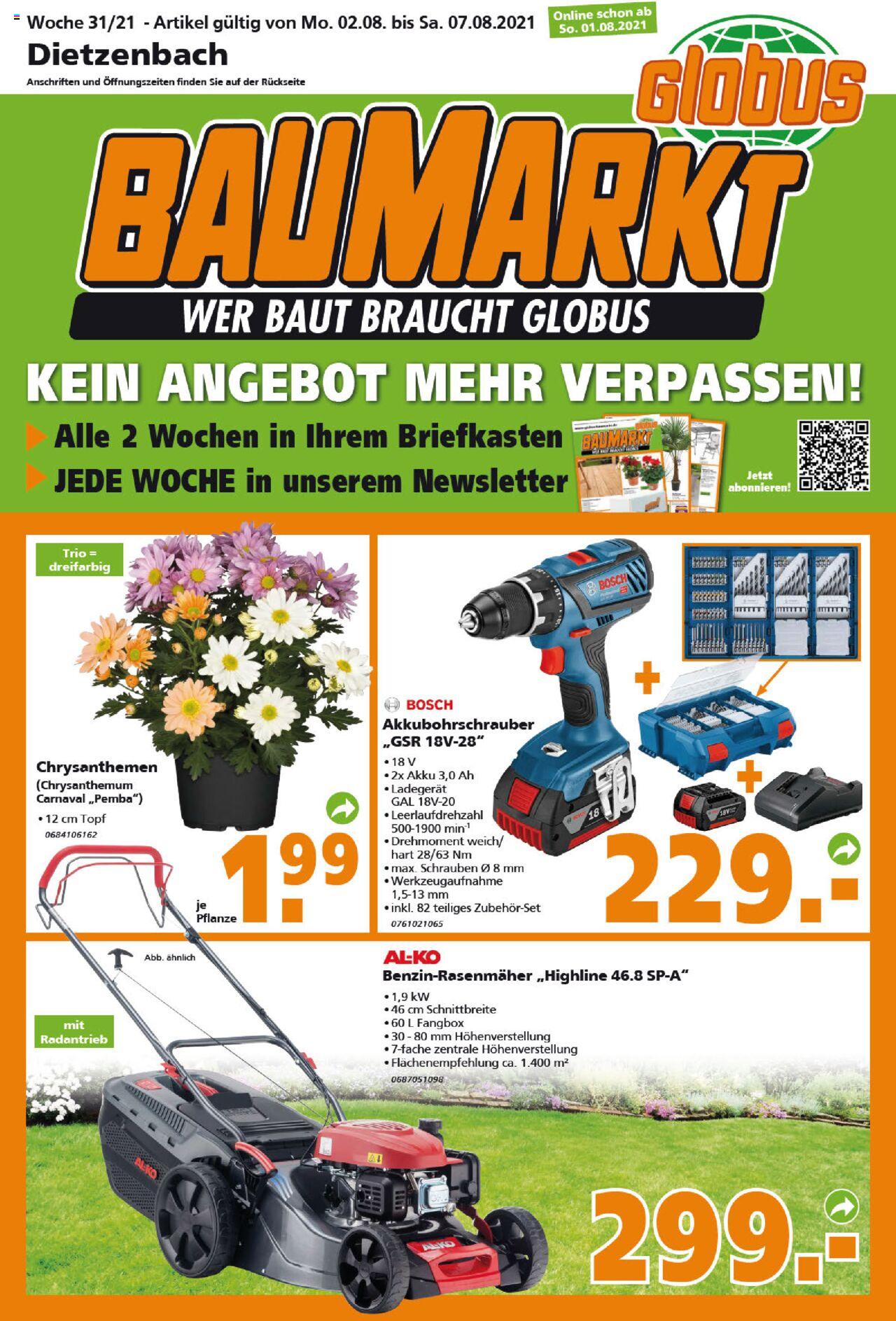 Globus Baumarkt Prospekt -Hessen (01.08.2021) - Seite 20