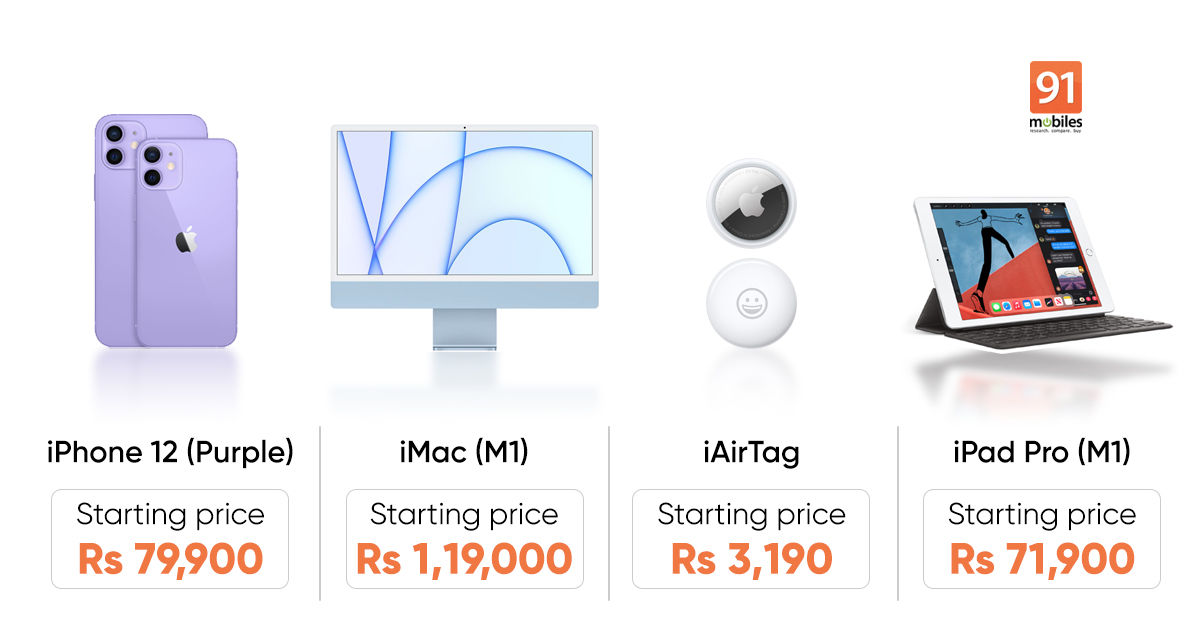 India prices of iPad Pro 2021, M1-powered iMac, AirTag ...