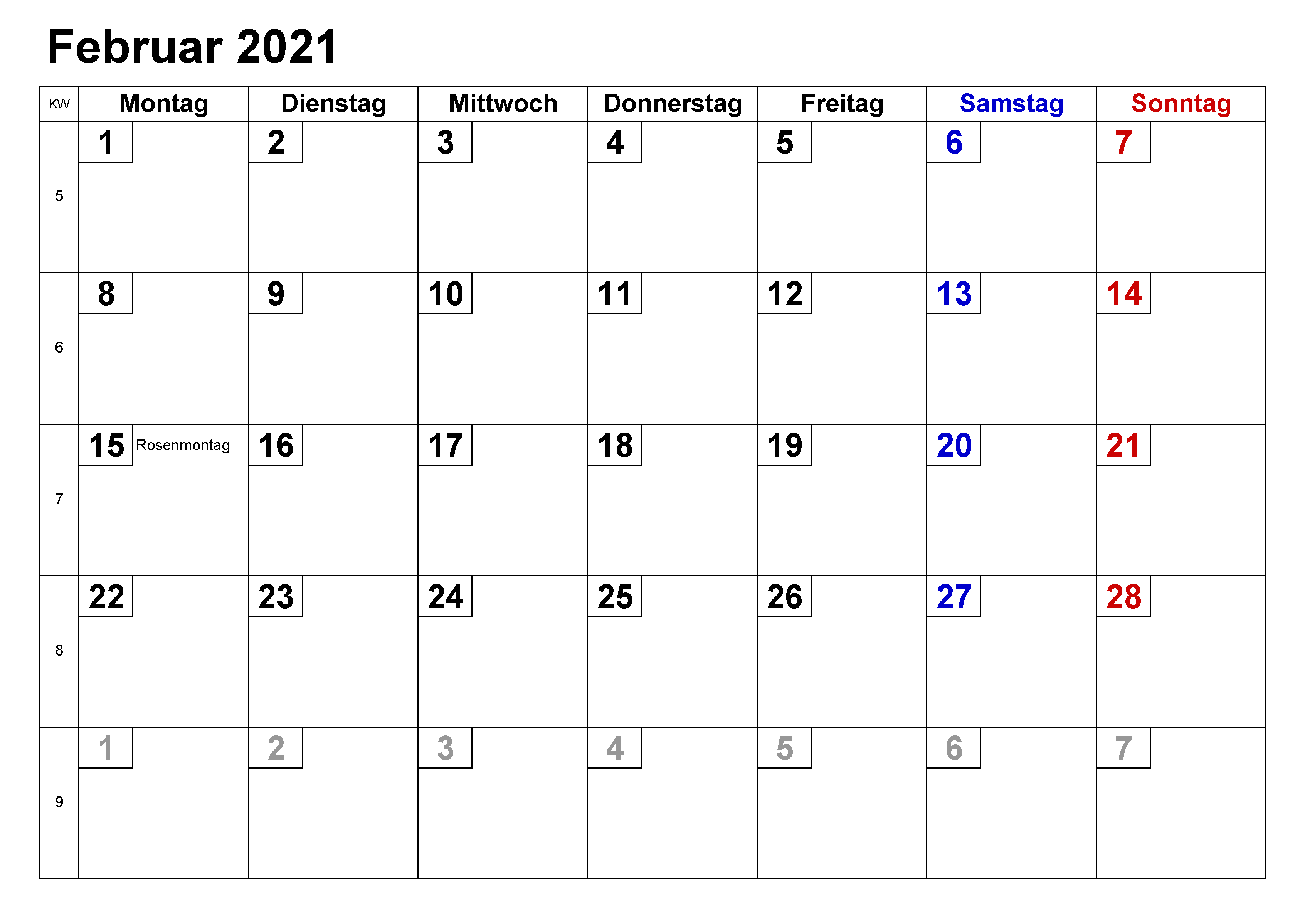 Kalenderblatt 2021 Drucken : Kalender 2021 Und 2020 ...