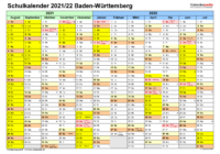 Kalenderwochen 2021 Baden Württemberg