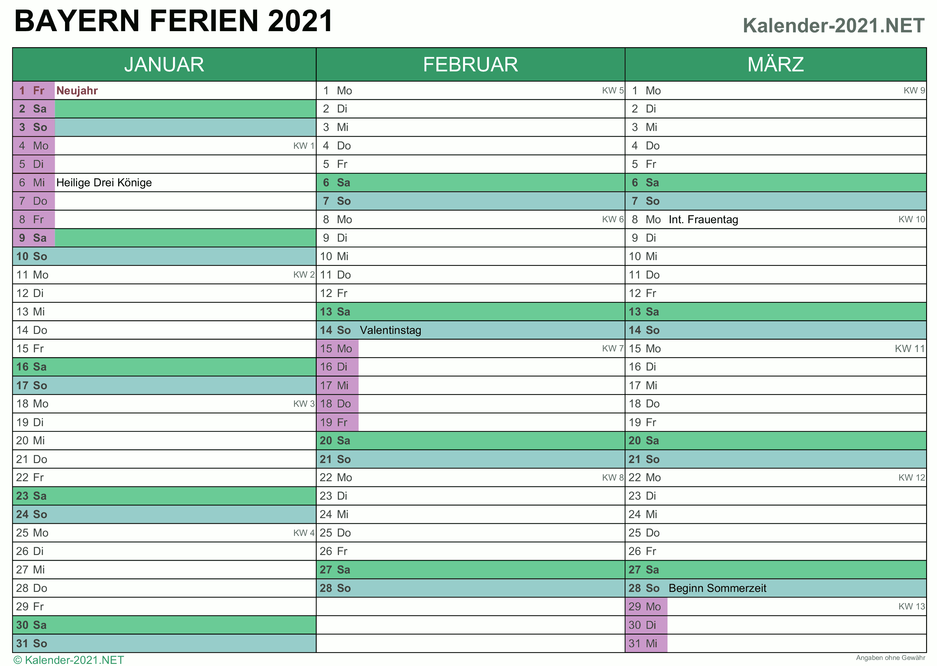 FERIEN Bayern 2021 - Ferienkalender & Übersicht