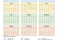 Calendar 2022 Printable Singapore