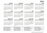 State Holiday Schedule 2022