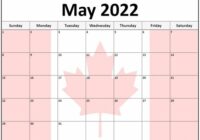 May 2022 Calendar Canada