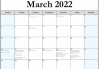 March 2022 Holidays List