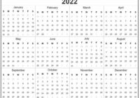 2022 Calendar Printable Full Year