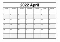 April 2022 Calendar Images