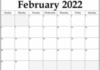 Google Calendar 2022 February