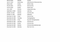 State Holidays In 2022