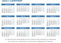 Free Printable Calendar Year 2021