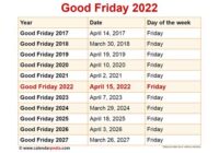 Good Friday 2022 Dates Uk
