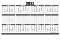 Free Calendar 2022 With Week Numbers