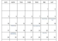 April 2022 Florida Holidays