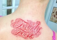 Lettering Shielding Tattoo